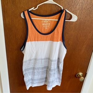 Men’s Orange and White Tank Top